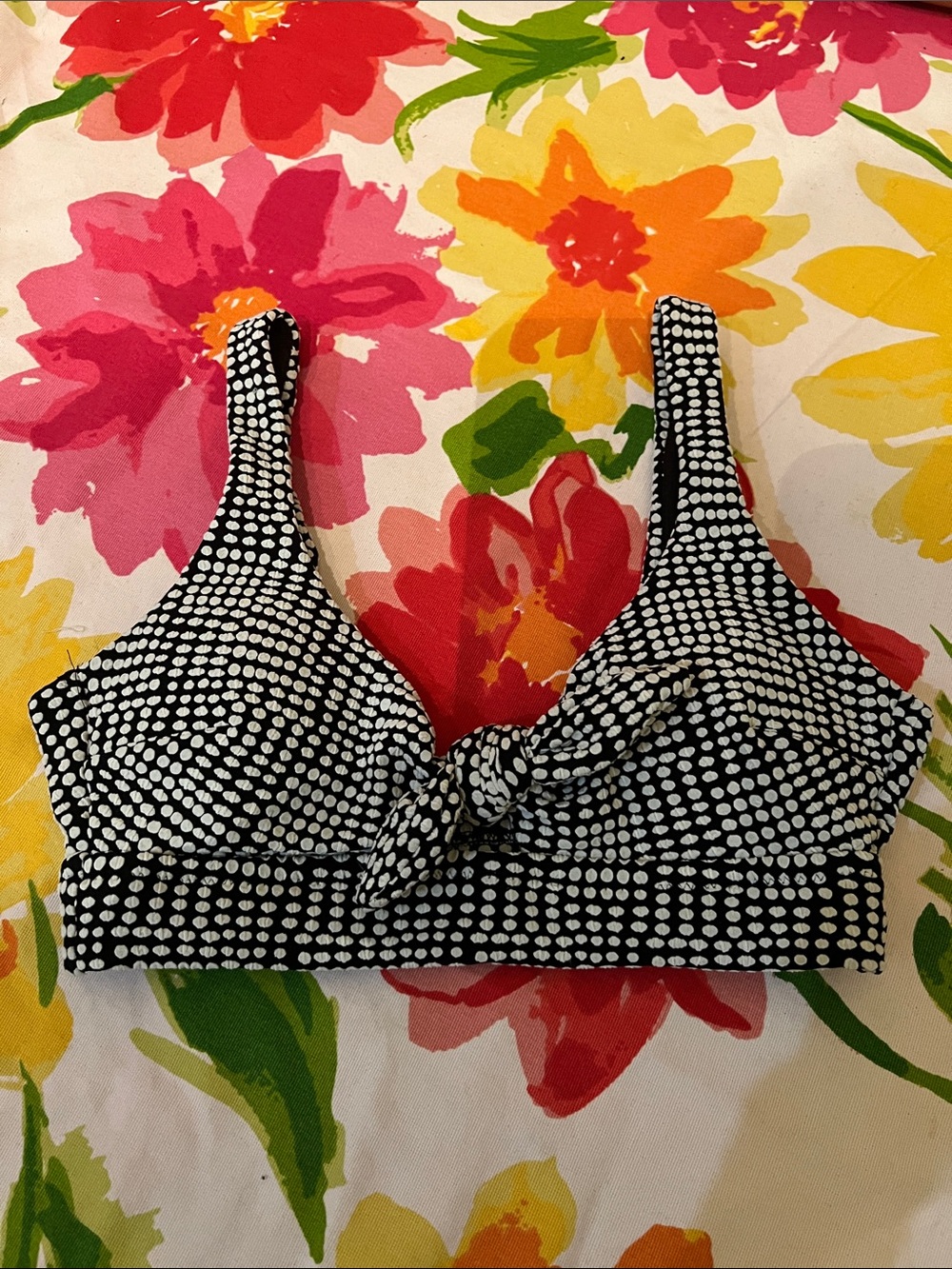 aerie Black and White Polka Dot Bikini Top